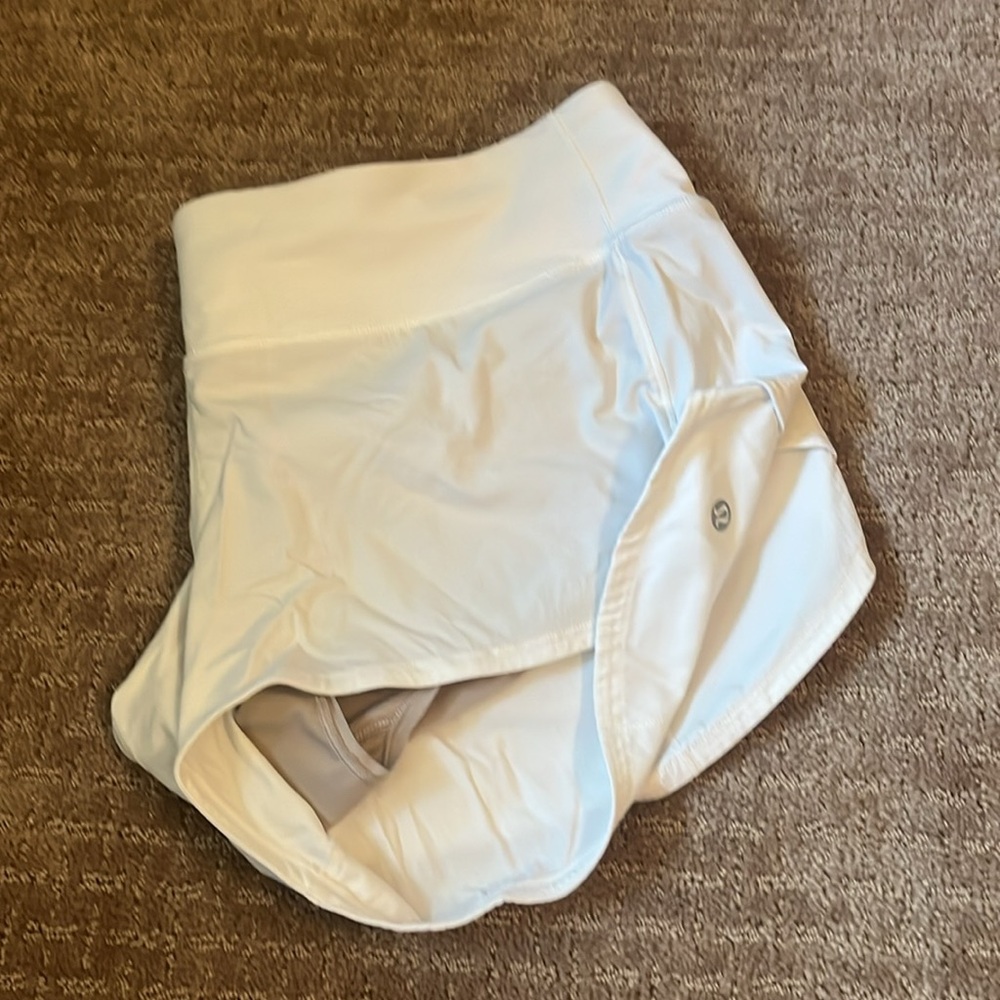Lululemon White Athletic Shorts
